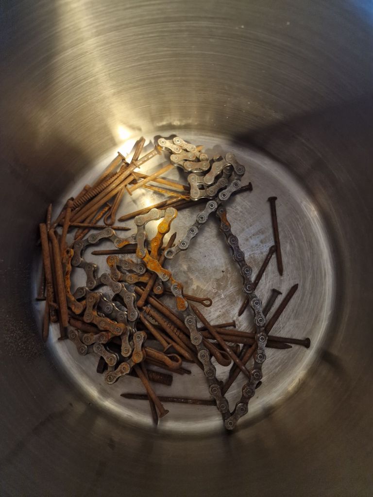 The rusty nails at the bottom of my pot